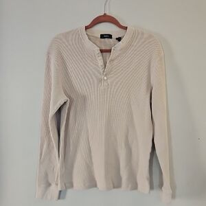 Theory Cream Classic Henley Shirt